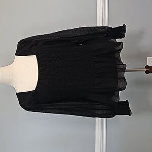 Nine West Black Peplum Blouse
